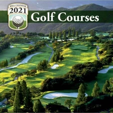 2021 Golf Courses Mini Wall Calendar Includes September-December 2020 7" X 7"