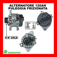 ALTERNATORE 120AH FIAT MULTIPLA 1.9 JTD 110 KW81 CV110 DAL 2001 CODICE 63321859