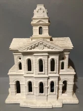 Vintage Ceramic Bisque  Byron Molds  Church Clock Tower  Ready to Paint  11” Tal