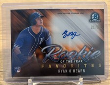 2019 Bowman Chrome Mega Ryan O'Hearn Rookie of the Year Orange RC Auto #'d /25