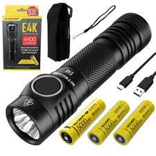 Combo: NITECORE E4K Next generation Flashlight 4400Lm w/2x NL2150HPi & NL2150HPR