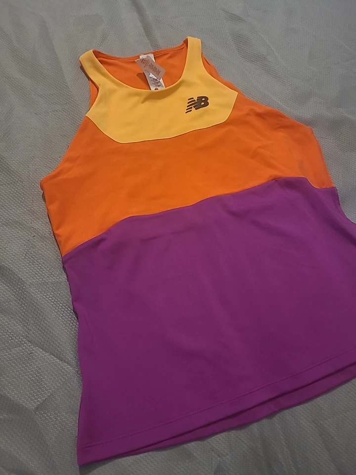 Рубашка женская New Balance большая L разноцветная майка активная спортивная теннисная - Изображение 2 из 4