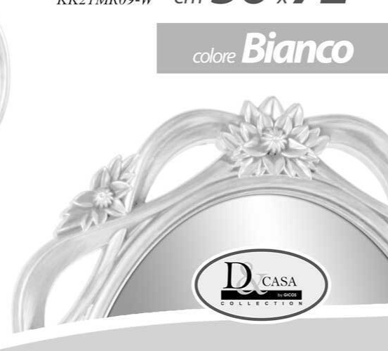 Specchio Parete Bianco 72x56 Cornice Fiori - Offerta Specchiera Deco - 2