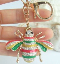 Animal Insect Honeybee Bee Keychain Pendant Rhinestone Crystal KP0110