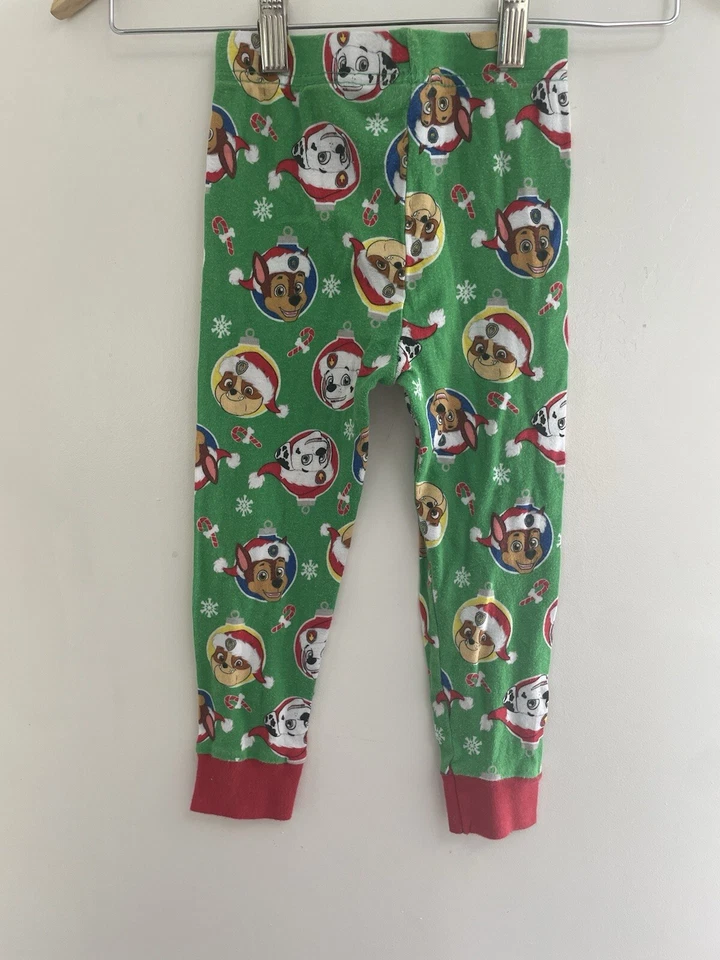 Paw Patrol Niños Pequeños Chase Marshall Perros Navidad Vacaciones PJ Pantalones Verde 5T Foto 3 de 4