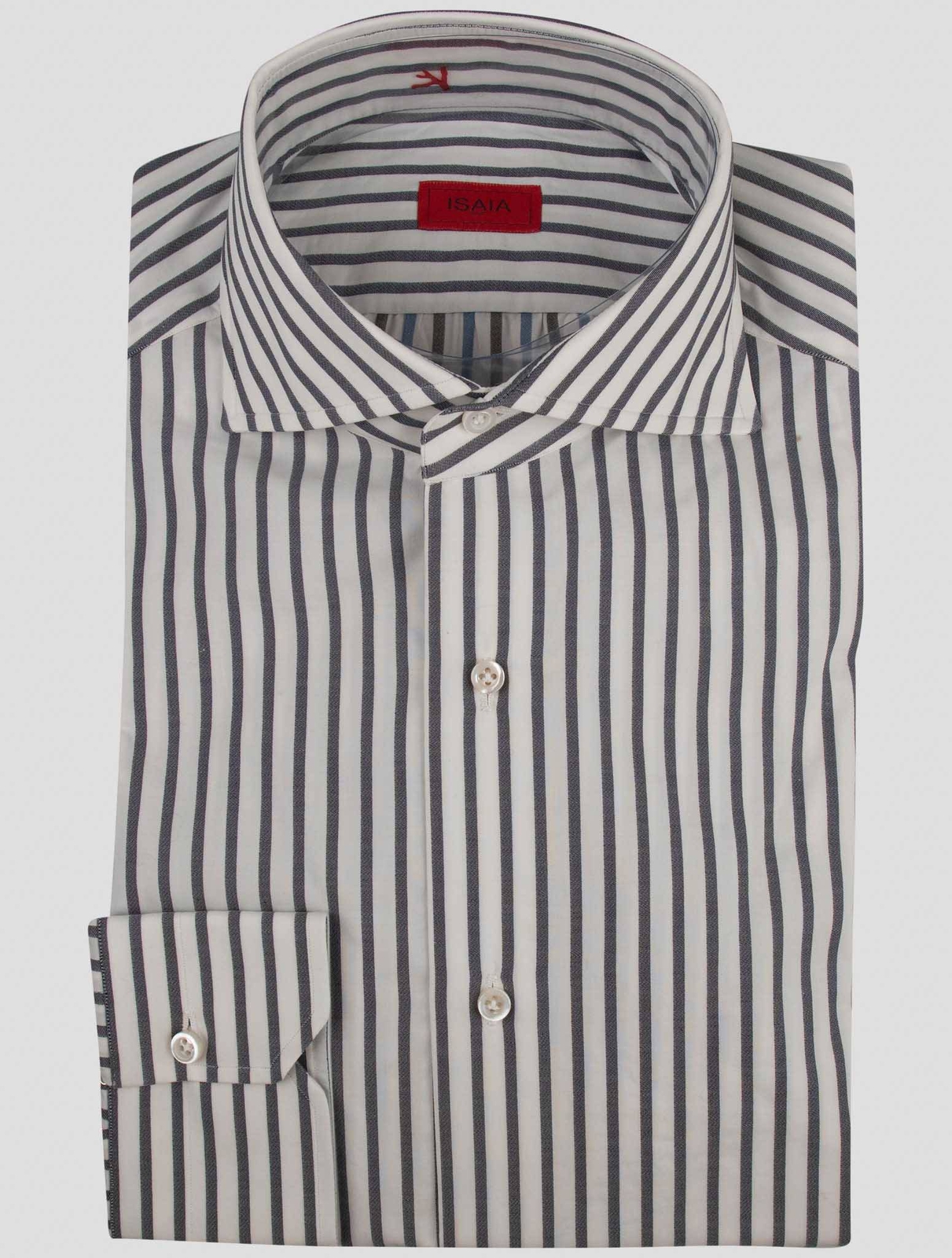 Мужская черно-белая хлопчатобумажная рубашка Isaia IDCH59
