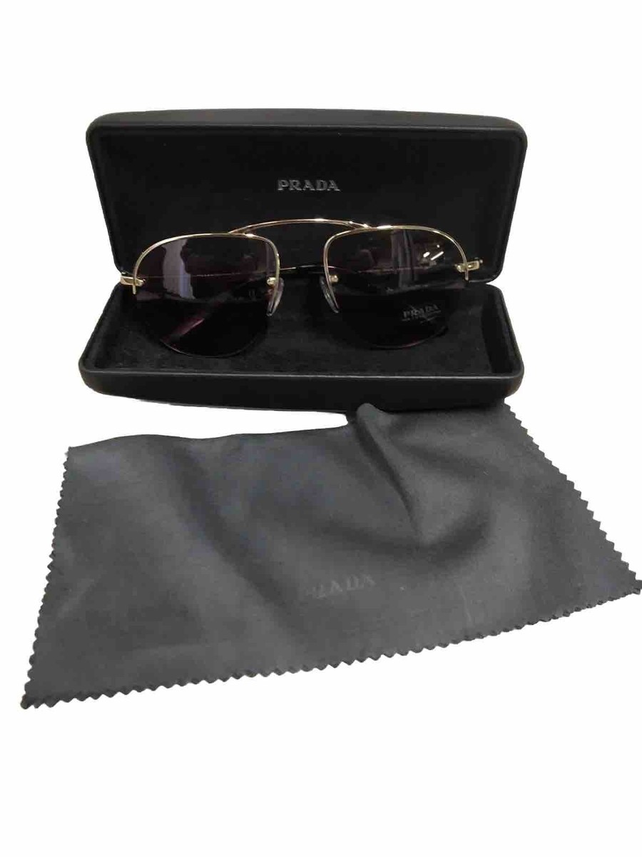 Prada SPR 580 5AK-1KO Sunglasses Gold Frame Lavender Lens