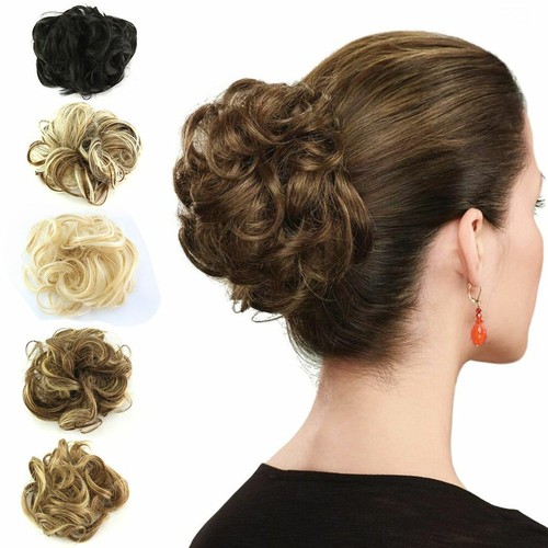 2Packs As Real Faux Curly Messy Bun Hair Pieces Scrunchie Fake Hair Extension - Picture 6 of 16