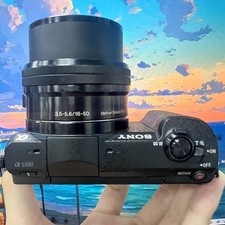 Sony Alpha a5100 Mirrorless Digital Camera 90 New Black With 16-50mm lens 1080P