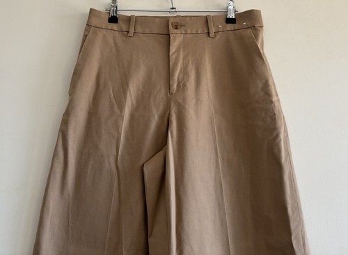 Uniqlo Ladies Pants Size M Tan Brown Wise Leg Chino Pockets BNWOT Classic Pleat - Picture 7 of 19