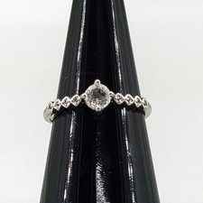 Sparkling Clear Quartz Crystal Gemstone Solitaire Adjustable Ring