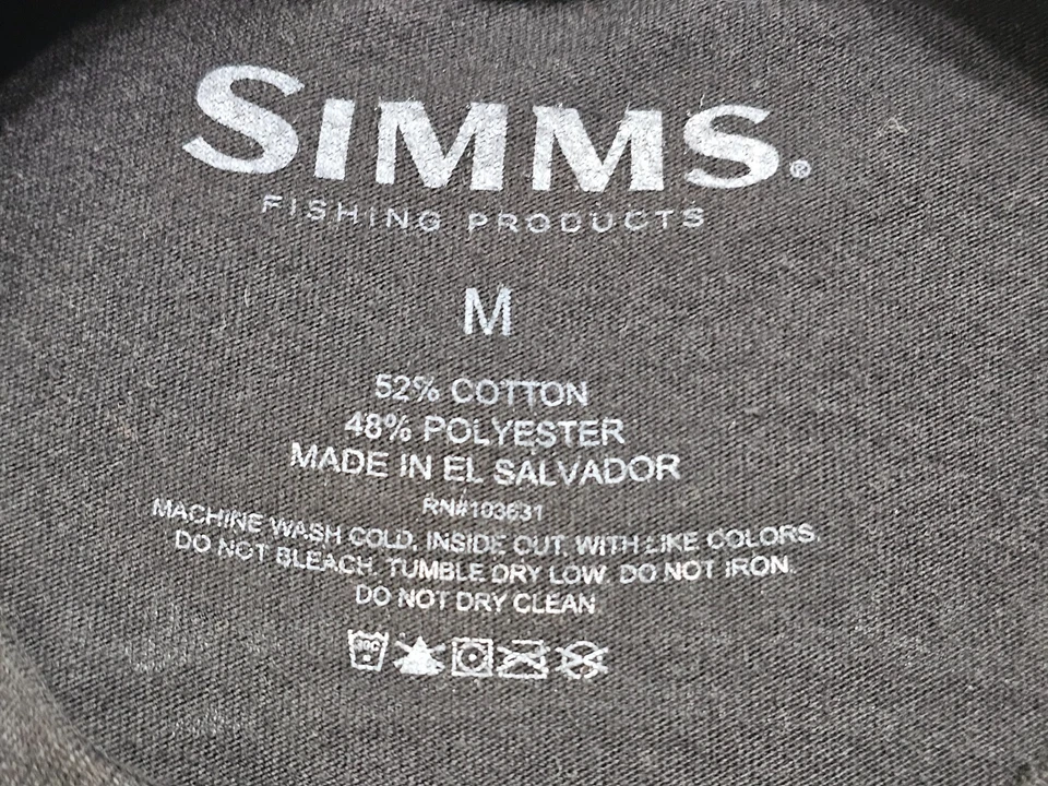 Simms Shirt Men’s Size M Medium Black Short Sleeve Graphic Tee Fishing Products - Image 2 of 4