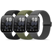3 Pack Nylon Elastic Watchband Compatible with Amazfit Bip 6/5/Balance 2,22mm...