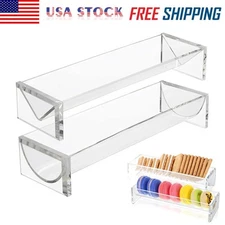 2Pcs Clear Cracker Tray Biscuit Storage Serving Tray Rectangular Cracker Holder