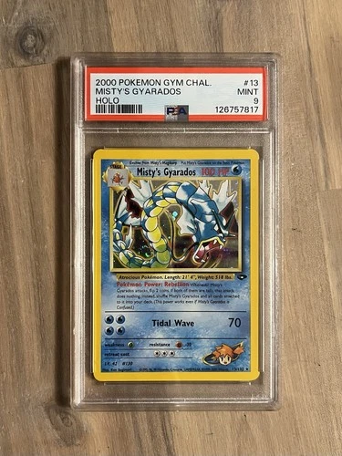 Misty’s Gyarados PSA 9 Pokemon WOTC 2000 Gym Challenge #13/132 Holo Swirl 🐉🌀