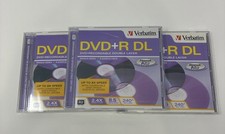 3-Pack Verbatim 8.5 GB 2.4X DVD R DL Recordable Double Layer Disc in Jewel Cases