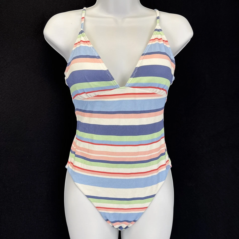 Roxy Juniors' Striped Tie-Shoulder One-Piece Swimsuit Women's Sizes S, M, L, XL - Image 2 of 4