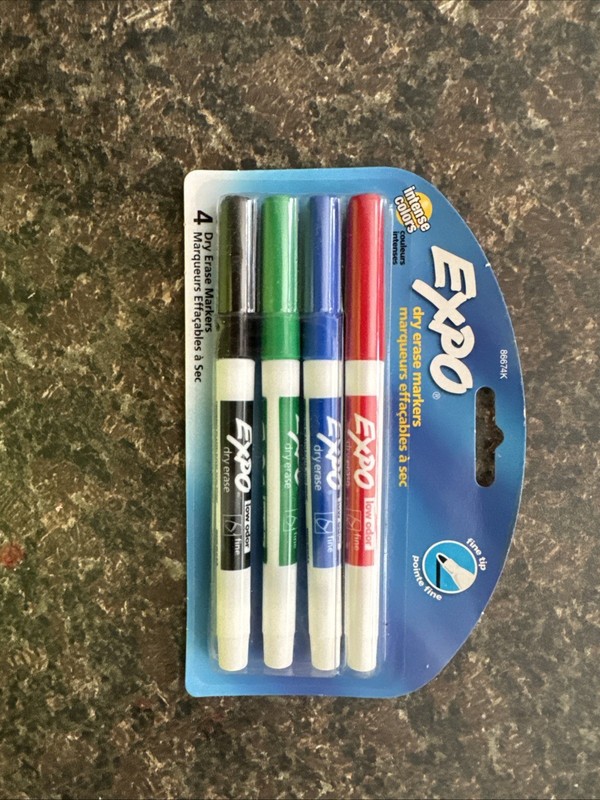 EXPO Dry-erase Markers Fine Point Nontoxic 4/PK Assorted 86674K