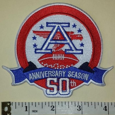 AFL AMERICAN FOOTBALL LEAGUE 50TH ANNIVERSARY NFL FOOTBALL CREST EMBLEM PATCH