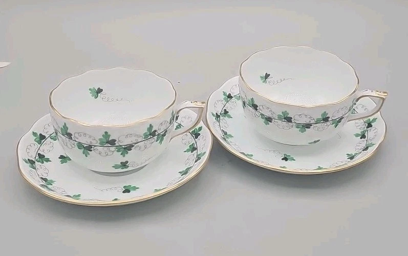 Conjunto de 2 xícaras e pires clássicos Herend, Hungria PERSIL. ESTADO IMPECÁVEL!!!!!! - Imagem 3 de 4