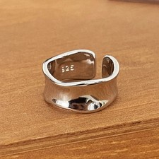 925 Sterling Silver Rings For Women Men Fine Jewelry Finger Adjustable Open...