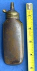 Antique POCKET or CASED DUELING PISTOL COPPER & BRASS POWDER FLASK RETANGULAR