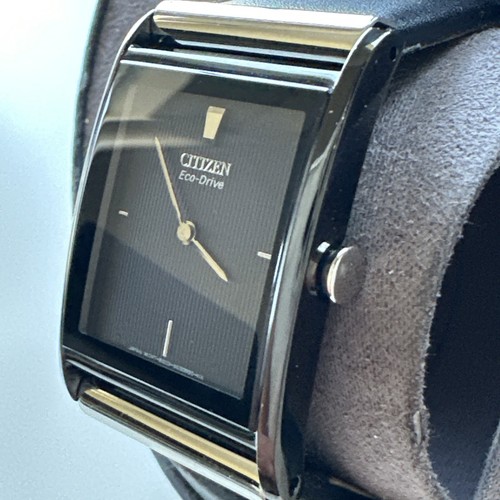 Citizen Eco-Drive 180 Black Dial Black Leather Men's Watch Item No. BL6005-01E - Picture 5 of 24