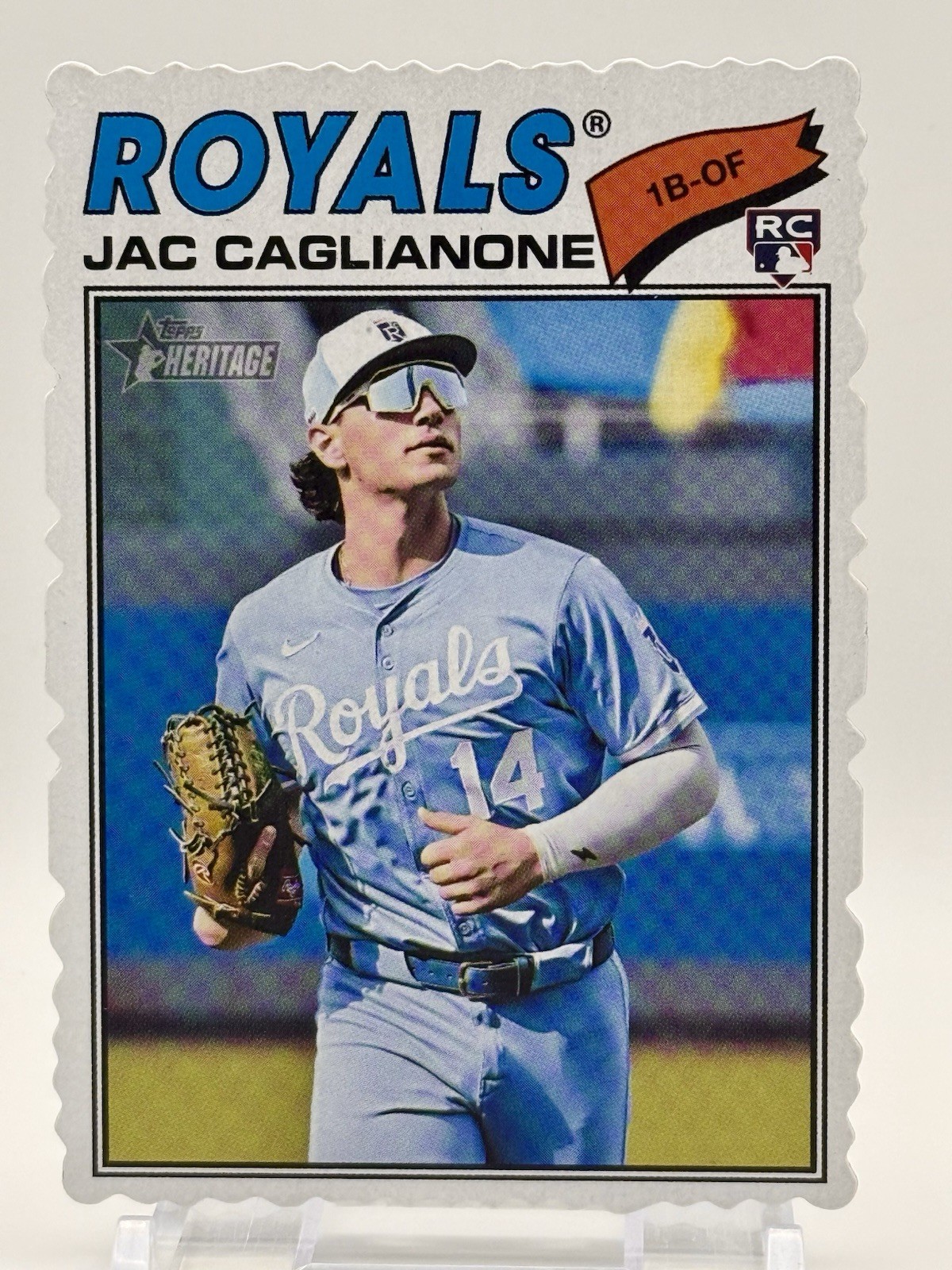2026 Topps Heritage Baseball Jac Caglianone Deckle Edge RC #136 KC Royals