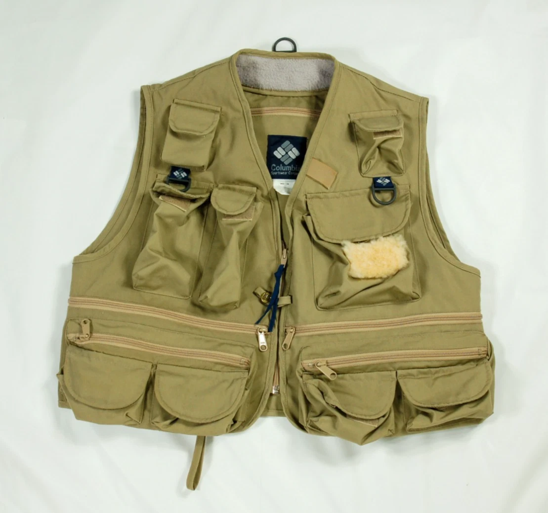 Columbia Fly Fishing mens brown vest medium polyester blend