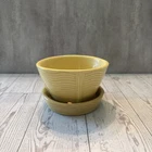 Vintage McCoy Pottery Yellow Flower Pot Wave Pattern Excellent Condition