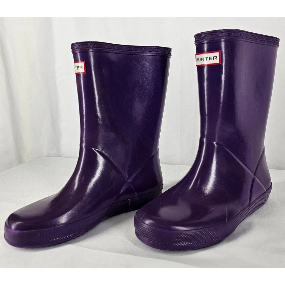 HUNTER ORIGINAL GIRLS KIDS FIRST RAIN BOOTS – VIOLET GLOSS, US SIZE 13 - Image 2 of 4