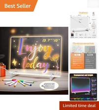 Illuminated Acrylic Dry Erase Board - 13.7"x10" with 6 Modes for Kids Creativity