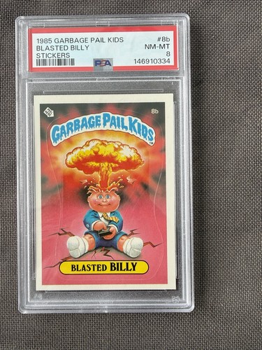 1985 Garbage Pail Kids BLASTED BILLY PSA NM-MT 8 Stickers #8b Cheat License