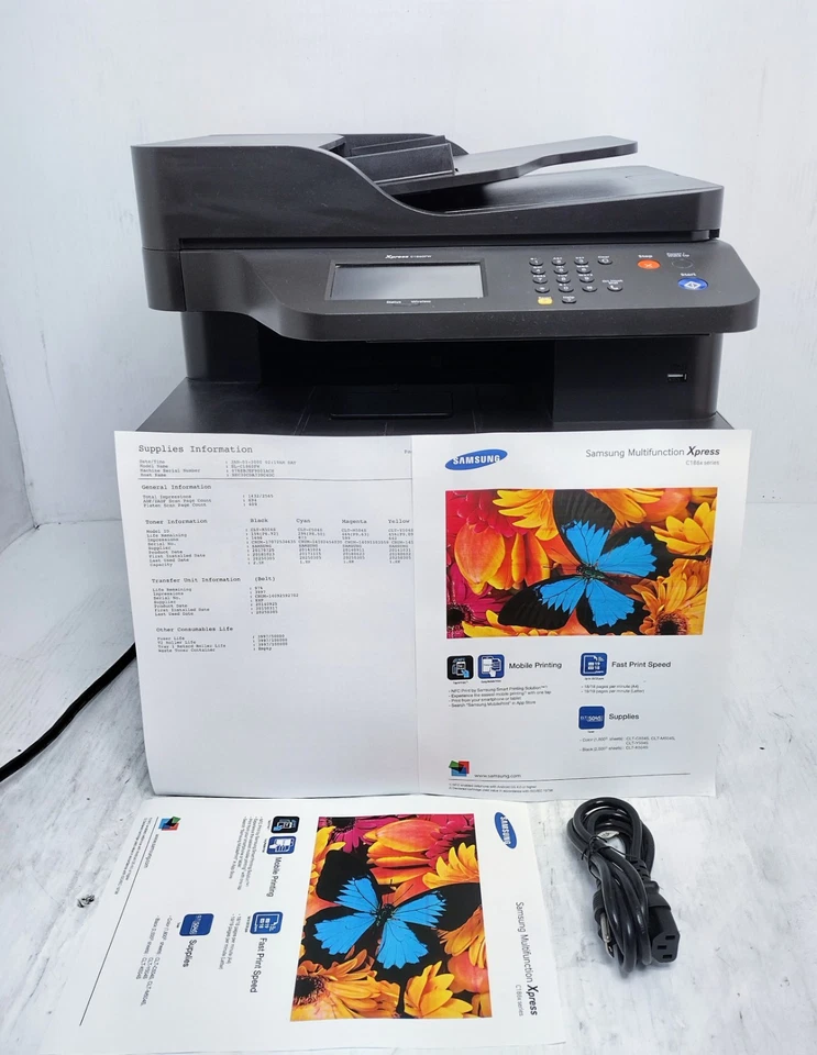  Samsung Xpress C1860FW Color All in One Printer Scanner Fax Copier - Image 2 of 4