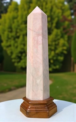 Large 275MM Pink Opal Crystal Tower Healing Crystal Point For Home Office Decor