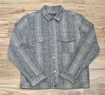 Nana Judy Astor Denim Jacket Python Print Men's 100% Cotton