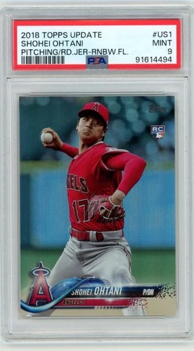 PSA 9 2018 Topps Update #US1 Shohei Ohtani Pitching Rainbow Foil RC Angels