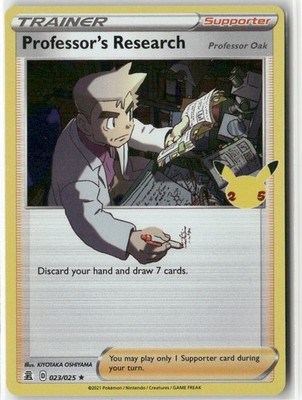 Professor's Research (Professor Oak) 023/025 Holo Celebrations Pokemon Holo NM