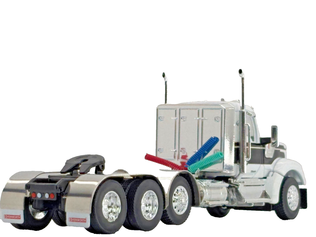 1/64 DCP WHITE/BLACK KENWORTH W990 TRI AXLE | eBay
