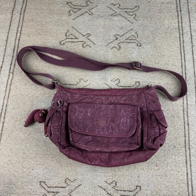 Vintage Kipling Red Snakeskin Gorilla Side Shoulder Sling Bag
