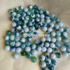 Lot of 106 Vintage Blue Green White Glass Marbles Swirl Milk Glass Style Bulk