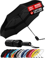 Repel Windproof Travel Umbrella - Compact Withstands Winds up to 100MPH , Stro