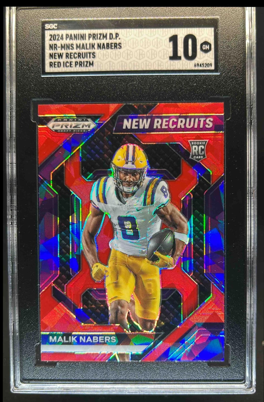 Malik Nabers Panini Prizm Draft Picks New Recruits #NRMNS Red Ice