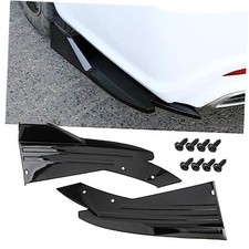 2PCS Universal Car Spoiler,Rear Bumper Lip Body Canard Diffuser Smooth Black