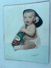 Incredible Abraham Lincoln Extra Dry Ginger ale Bottle 1906 Color Baby Photo Ad