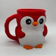 Red With Drawer Penguin Ice Cream Pint Holder  3D Printed Novelty Summer