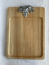 Wood Cast Aluminum Grape Cluster Charcuterie Cheese Serving Board Cutting 18x13