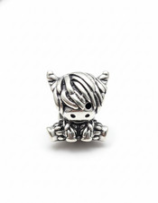 Scottish Highland Cow Charm Sterling Silver Bracelet Charm
