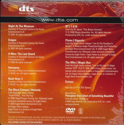 NEW sealed 2008 #12 DTS DVD Ultimate Demonstration Demo Disc