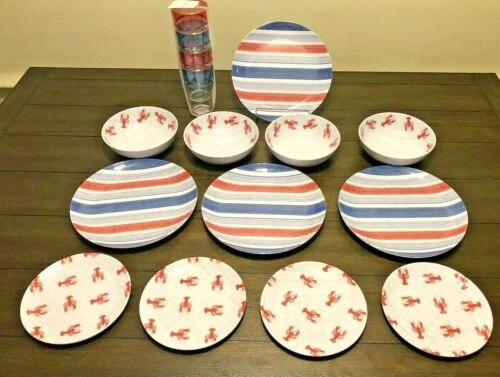 Servicio de cena blanco melamina Tommy Bahama Conjuntos